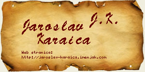 Jaroslav Karaica vizit kartica